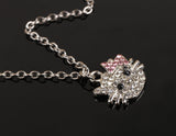 Crystal Cat Rhinestone Hello Kitty Necklace For Girls