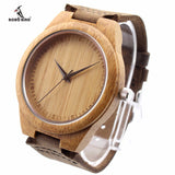 BOBO BIRD Wood Watch Quartz Classic Style With Real Leather Strap