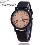 Vansvar Men's Casual Wooden Quartz Wristwatch