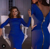Gamiss Bodycon Long Sleeve Party Dress Full Zipper In The Back