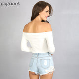Gagalook Long Sleeve Off Shoulder Sexy Blouse
