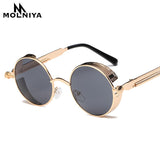 Metal Round Steampunk Unisex Sunglasses High Quality UV400