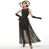 Sisjuly Women Fashion Polka Dots Casual Chiffon Party Dress