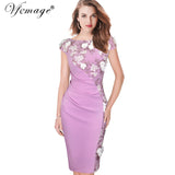 Vfemage Womens Embroidery Slim Tunic Casual Pencil Bodycon Dress