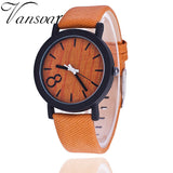 Vansvar Men's Casual Wooden Quartz Wristwatch