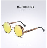 EYECRAFTERS Gold Metal Gothic Polarized Unisex Steampunk Sunglasses