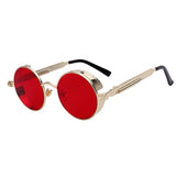 Max Glasiz Mirror Lens Round Unisex Steampunk Sunglasses