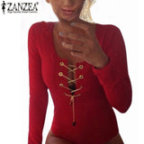 ZANZEA Long Sleeve Top Bodysuit. Plus Sizes.