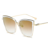 Cat Eye Metal Mirror Sunglasses