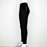 SMOVES Womens Suede Stretchable Skinny Tight Pencil Pant Good Elasticity Side Zipper High Waist