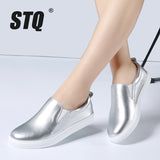 STQ Women Leather Ballet Flat Slip On Loafer 