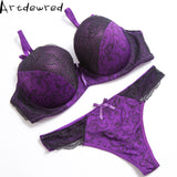 Embroidery Intimates Floral Bra And Panty Sets