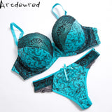 Embroidery Intimates Floral Bra And Panty Sets 