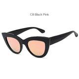 YOOSKE Vintage Cat Eye Sunglasses Women Trend Ladies Outdoor Personality Sun Glasses Color Glasses UV400 Shades for W Eyewear