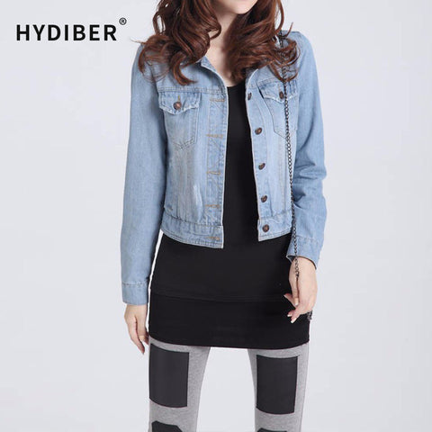 Hydiber Women's Short Denim Casual Jacket