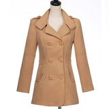 Double Breasted Turn-Down Collar Wool Coat