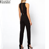 Zanzea Casual Solid Sleeveless Crew Neck Jumpsuit. Plus Sizes Available.