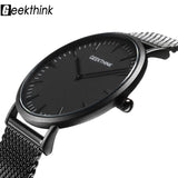 Geekthink Men's Black Japan Stainless Steel Luxury Quartz Watch
