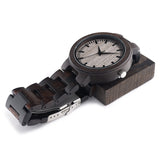 BOBOBIRD Men's Ebony Wooden Luxury Quartz Wristwatch
