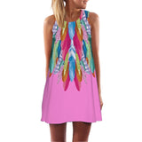 Floral Print Chiffon Dress Sleeveless Beach Dress